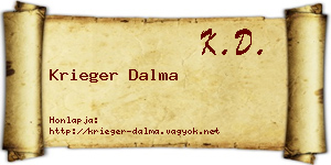 Krieger Dalma névjegykártya